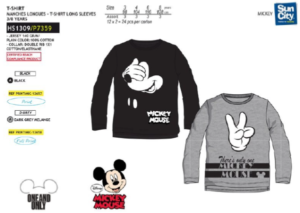 Camiseta Mickey surtida