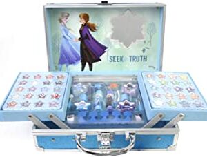 Disney- Frozen II Princess Makeup Traincase, Color azul