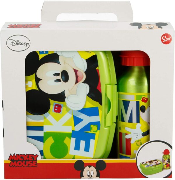 Set Botella Aluminio y Sandwichera Mickey Disney C/Caja