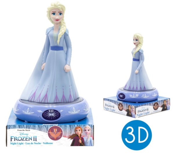 Lampara De Noche Figura 3D Frozen ll Disney 25cm.