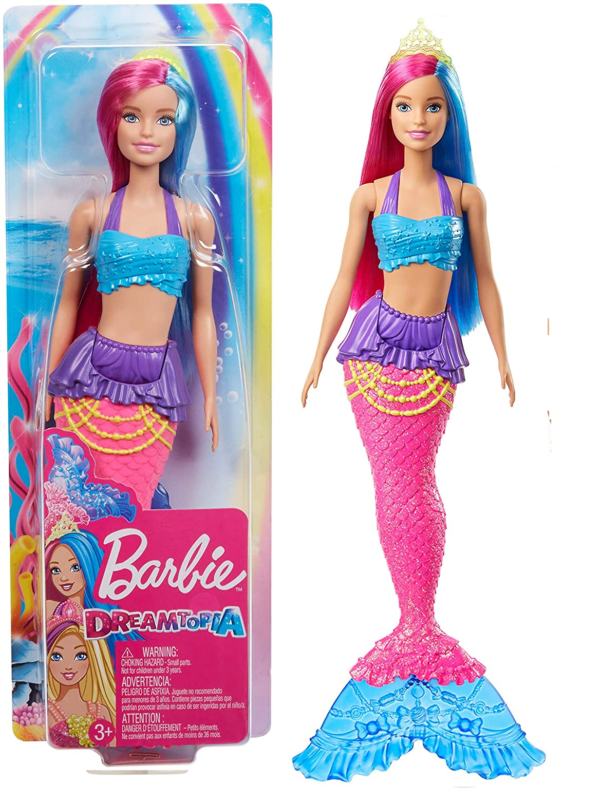 Barbie Dreamtopia Muñeca Sirena, pelo rosa y azul MATTEL