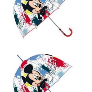 Paraguas Eva Transparente Burbuja Mickey Disney Manual 48cm.