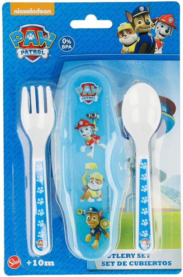 SET CUBIERTOS CON CAJA PAW PATROL