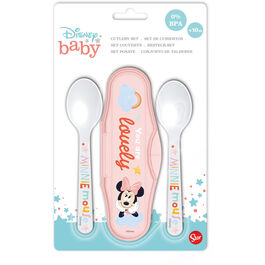 Estuche 2 cucharas plastico polipropileno para bebe de Minnie Mouse