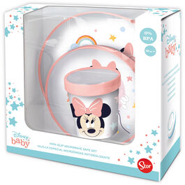 Set 3 piezas vajilla premium bicolor antideslizante para bebe de Minnie Mouse