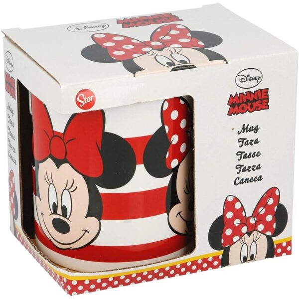 Taza Ceramica 325 Ml En Caja Regalo Minnie Stripes