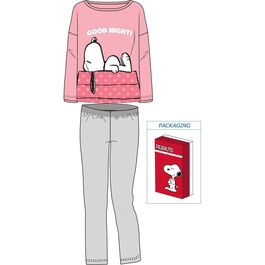 Pijama manga larga algodón de Snoopy