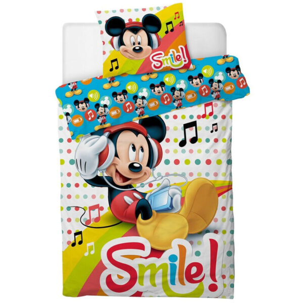 Funda Nordica Microfibra Mickey Disney 140x200cm. Funda Cojín: 63x63cm.