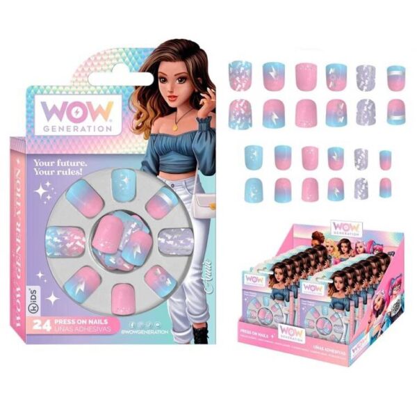 Set 24 unidades de uñas adhesivas de Wow Generation