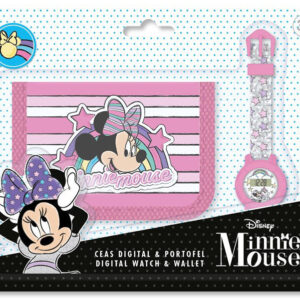 Set reloj digital y billetera de Minnie Mouse
