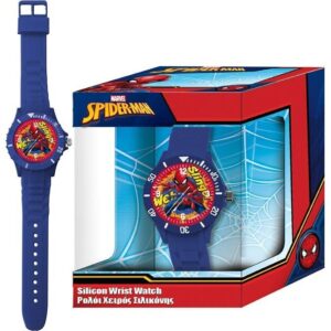 Reloj pulsera analógico con caja de Spiderman